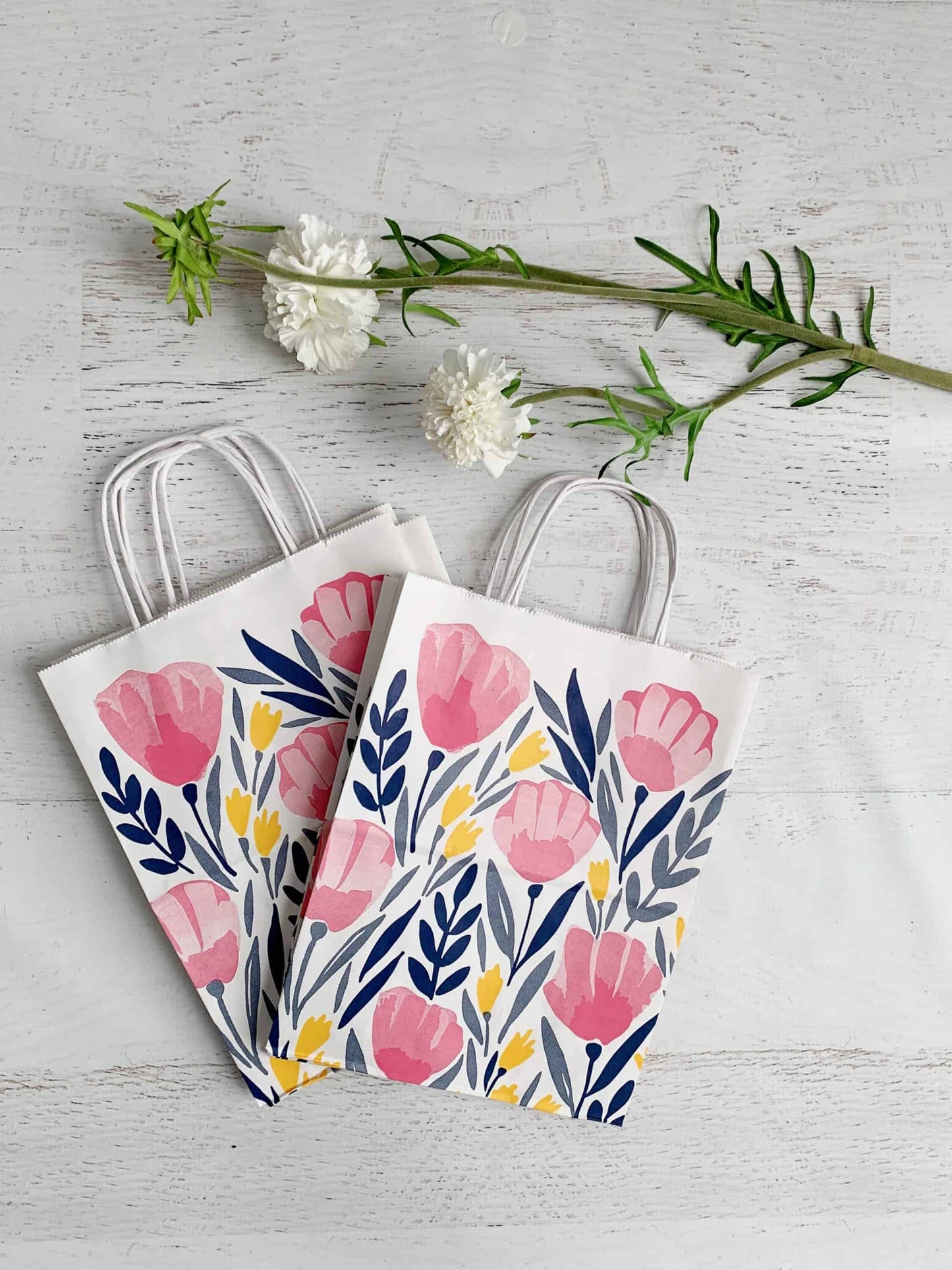 Retro Print Floral Favor and Gift Bags