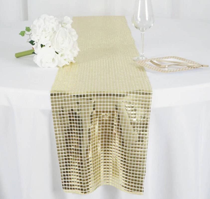 Disco Party Table Runner - Gold