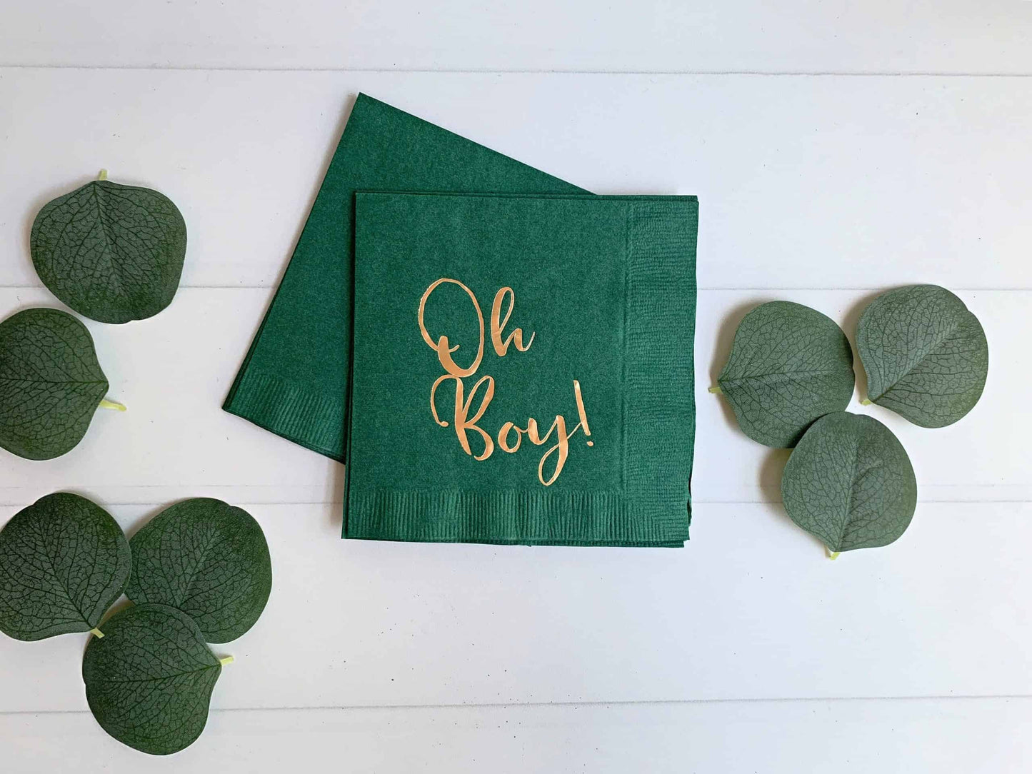 Oh Boy! Gold on Forest Baby Shower Cocktail Napkins