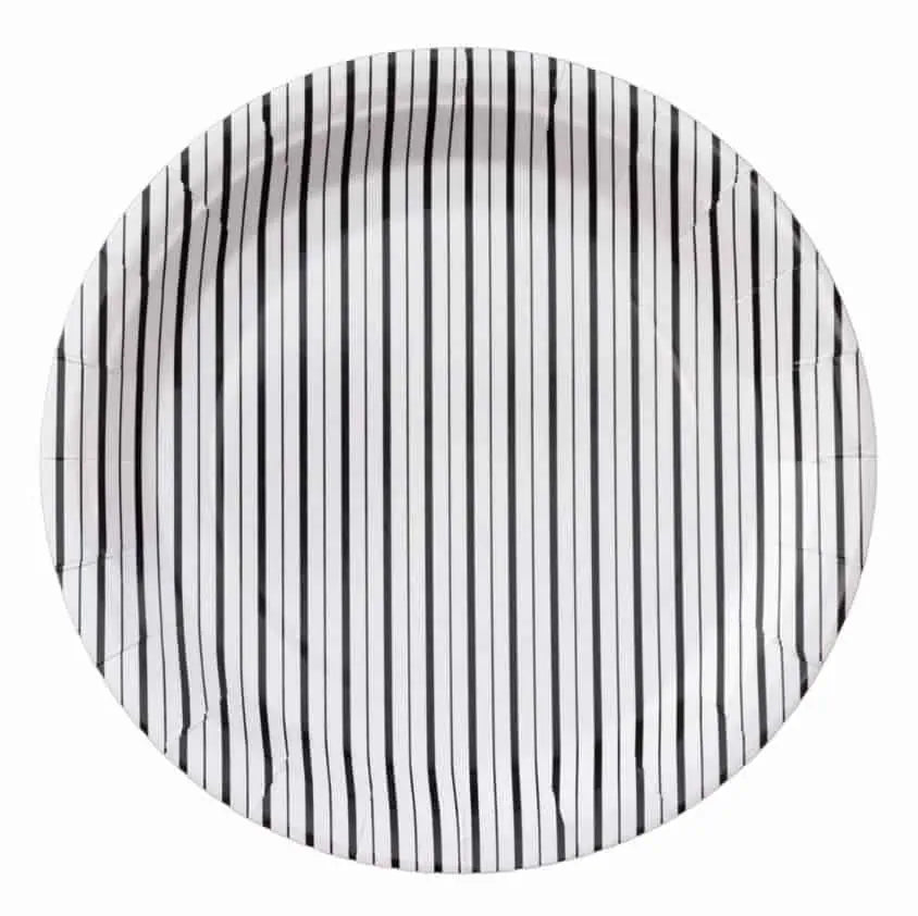 Black and White Striped Plates