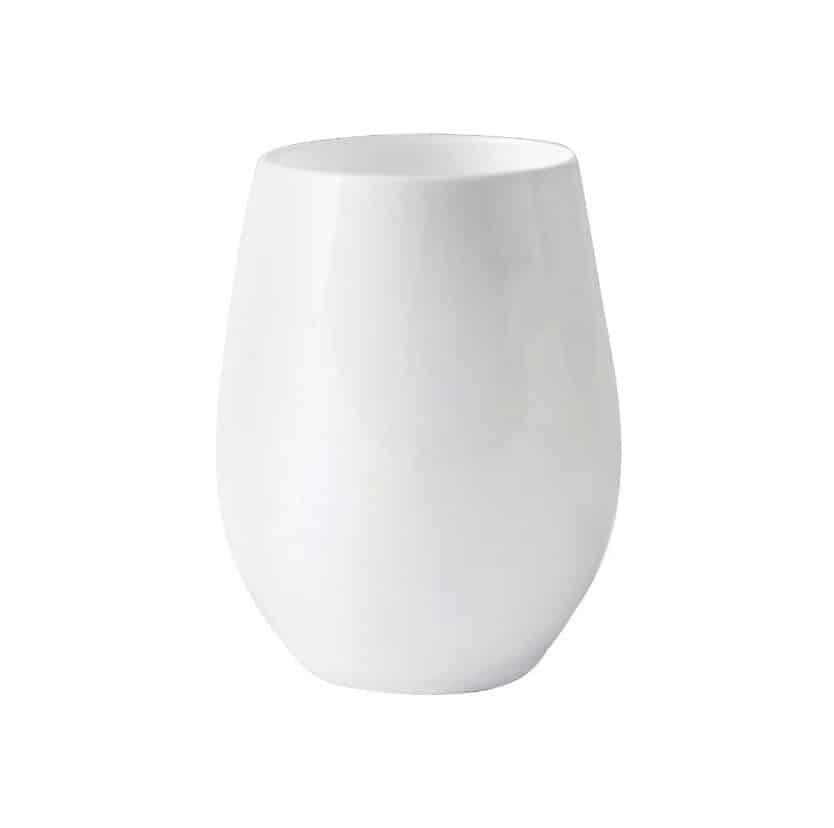 Stemless Wine Glasses - Set of 16 - White