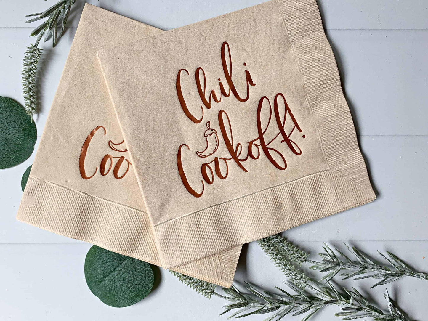 Chili Cook Off Luncheon Napkins for a fun and entertaining community event or office party