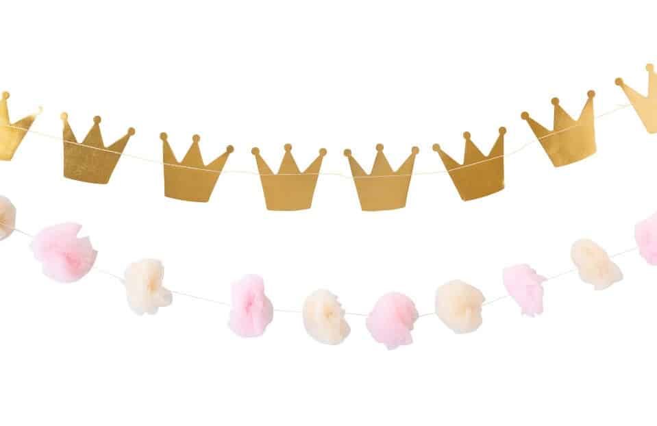 Princess Crown and Pom Pom Banner