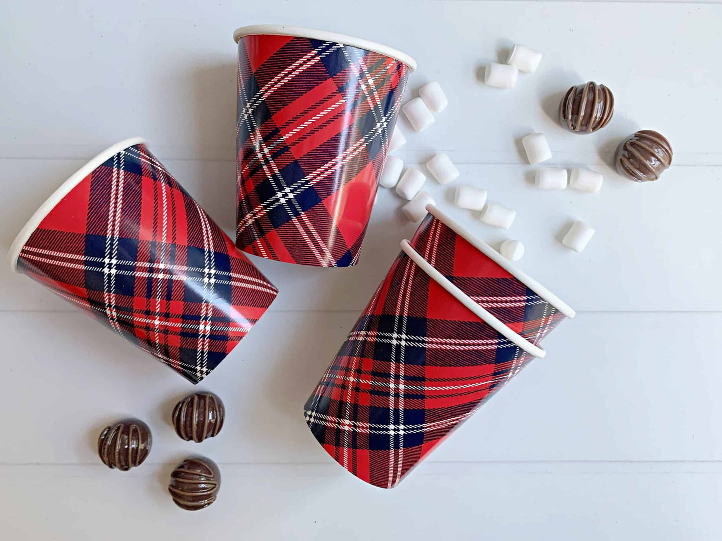 Hot Cocoa Plaid Cups