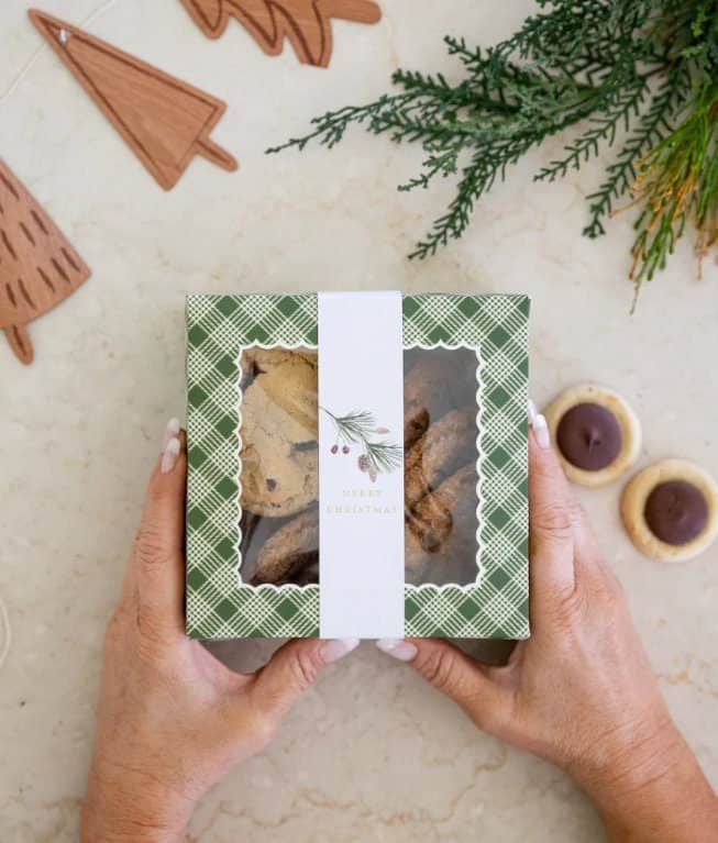 Green Plaid Cookie Boxes