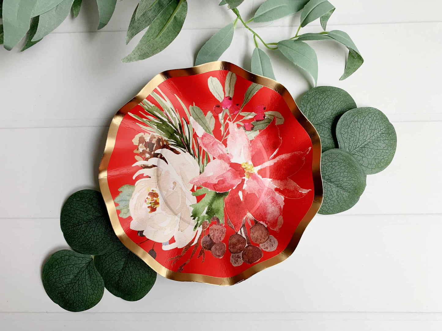 Red Winter Blossom Dessert Plate/Bowl