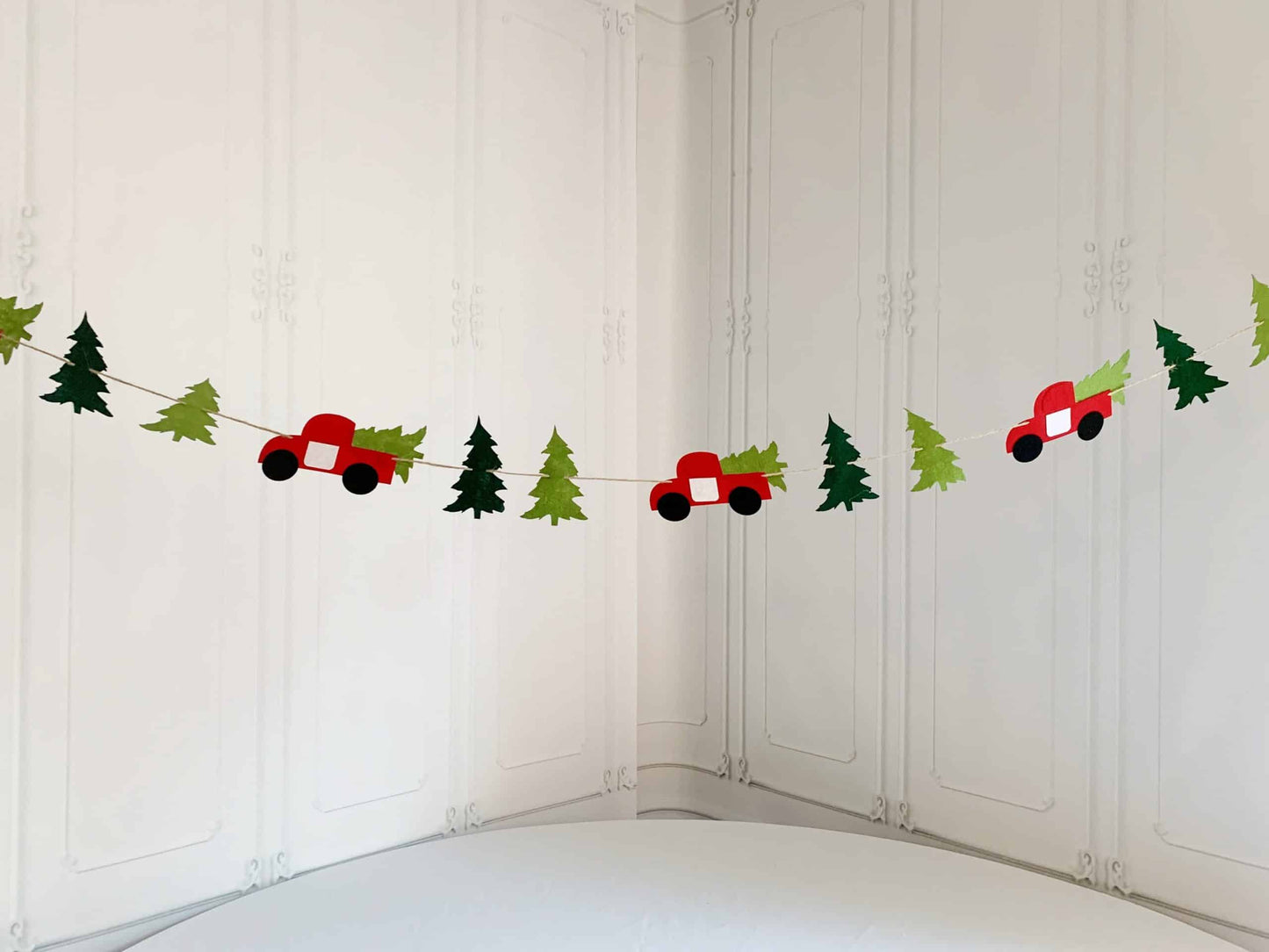 Holiday Trucks Felt Banner