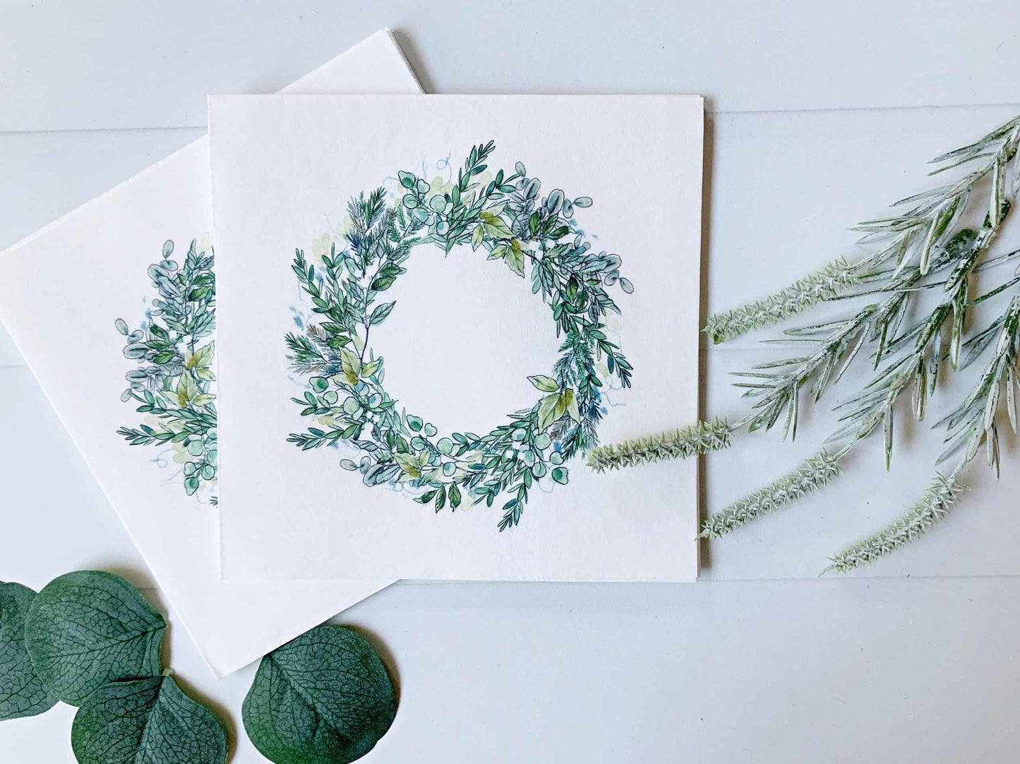 Botanical Wreath Luncheon Holiday Napkins
