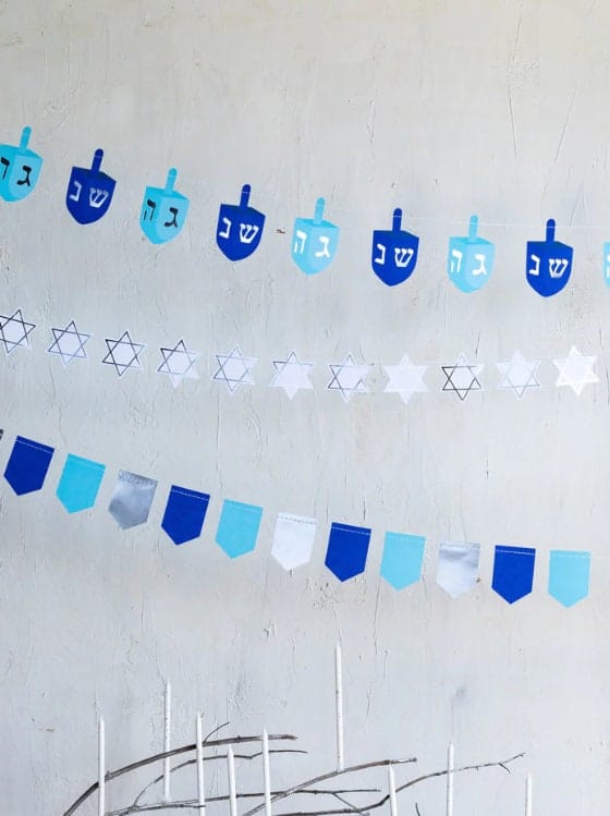 Hanukkah Garland - Dreidel and Star of David