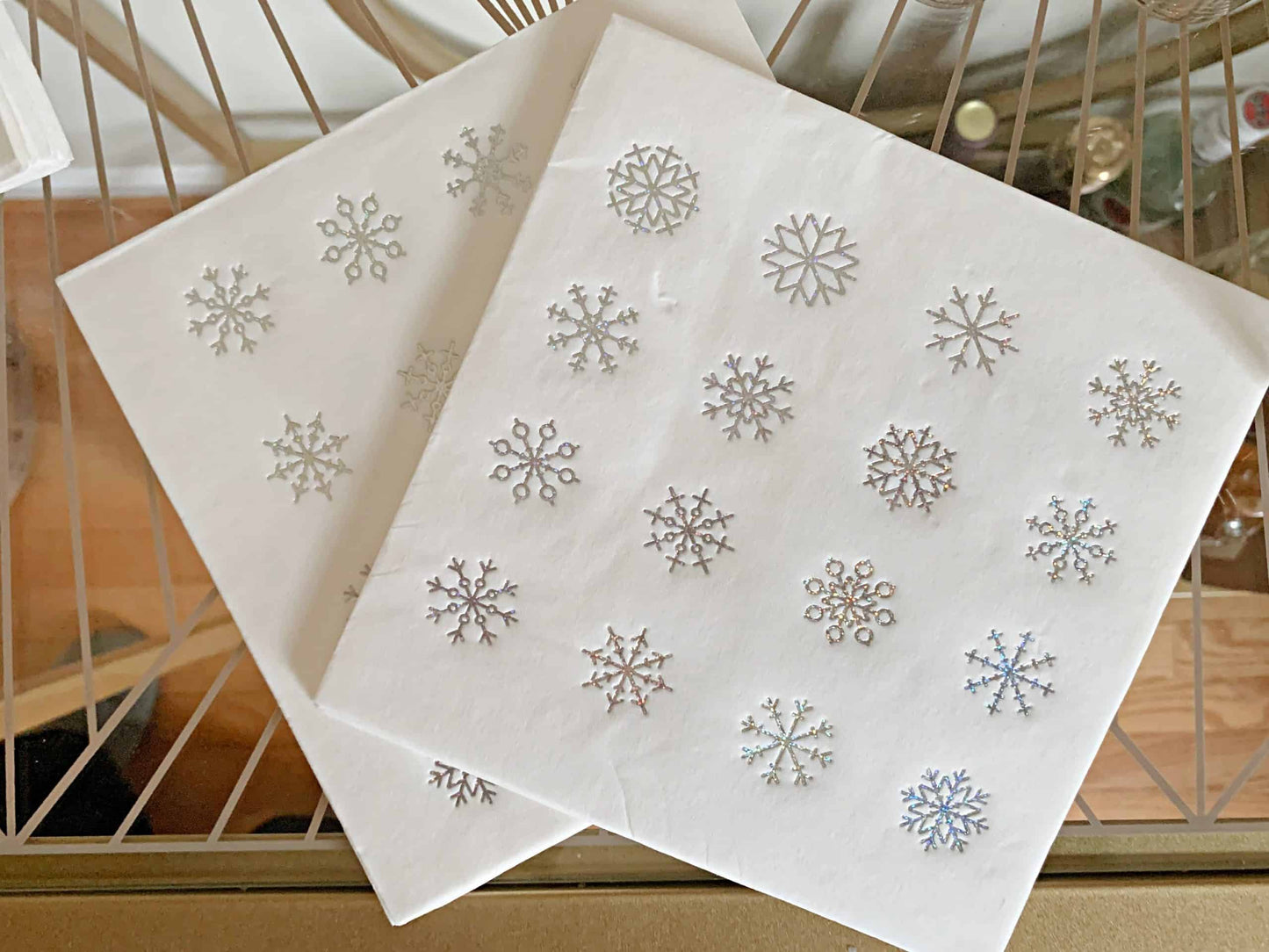 Baby It's Cold Outside Snowflake Luncheon Napkins - Silver Glitter