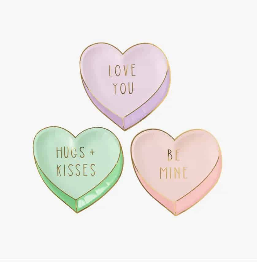 Conversation Heart Paper Plates