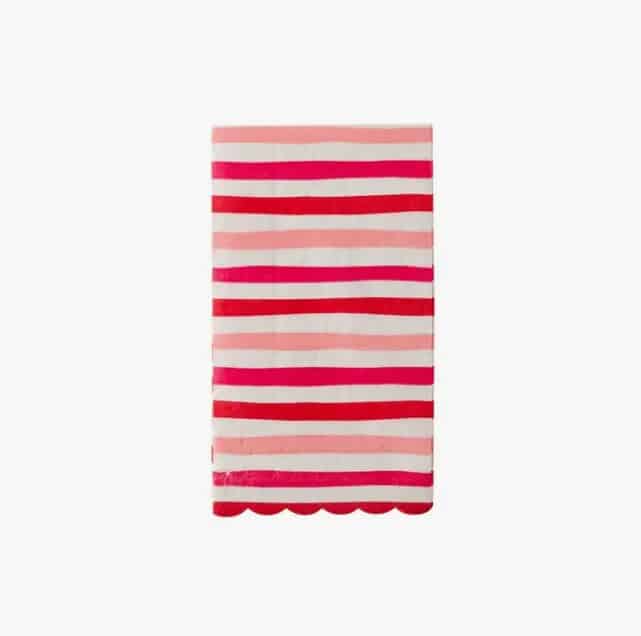 Valentine Dinner Napkins - Striped