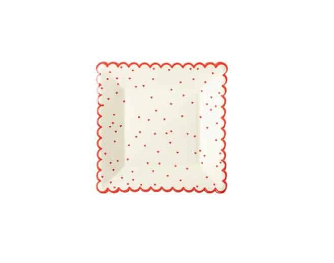 Scattered Hearts Square Paper Plates