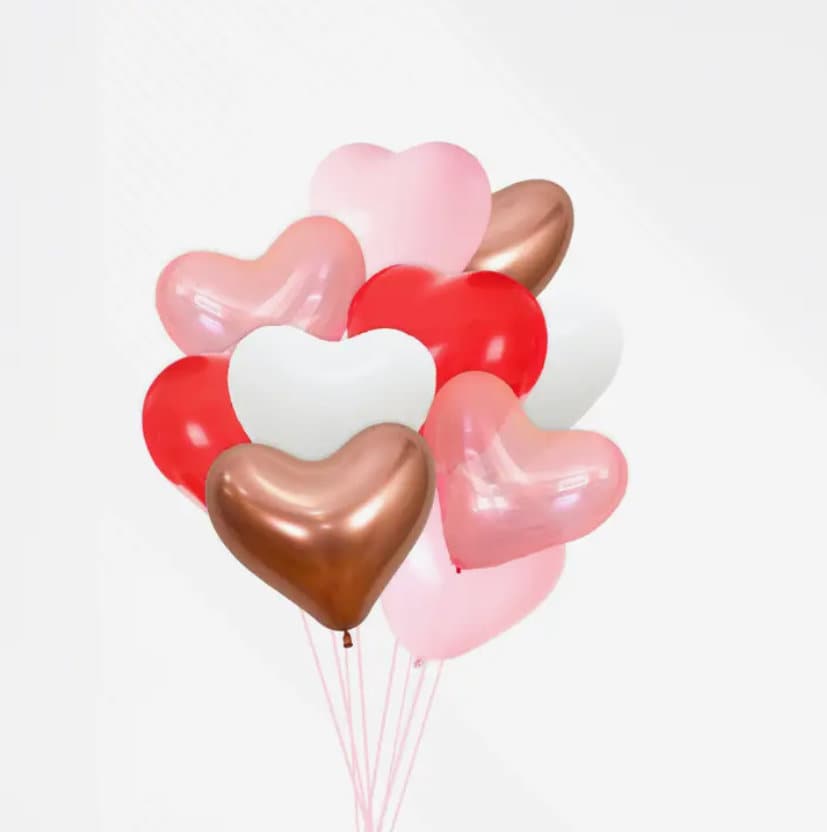 Heart Balloon Bouquet - Red & Pink