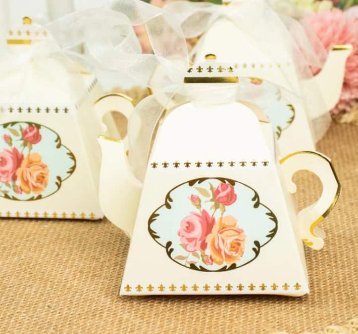 Tea Party Favor Boxes - Ivory