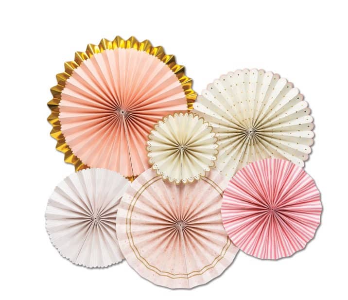 Princess Pink and Gold Party Photo Backdrop Fans