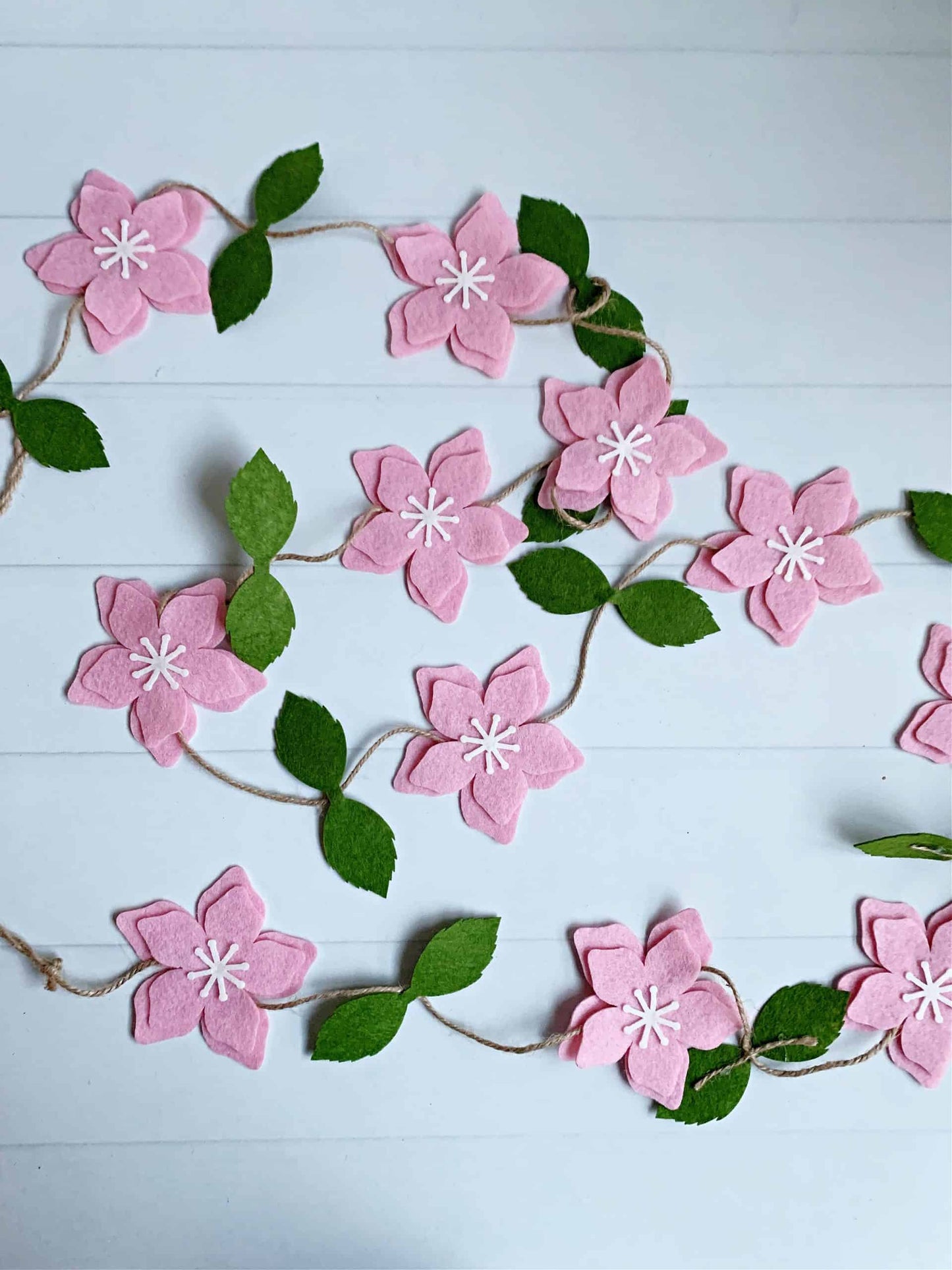 A Baby in Bloom Pink Felt Flower Garland