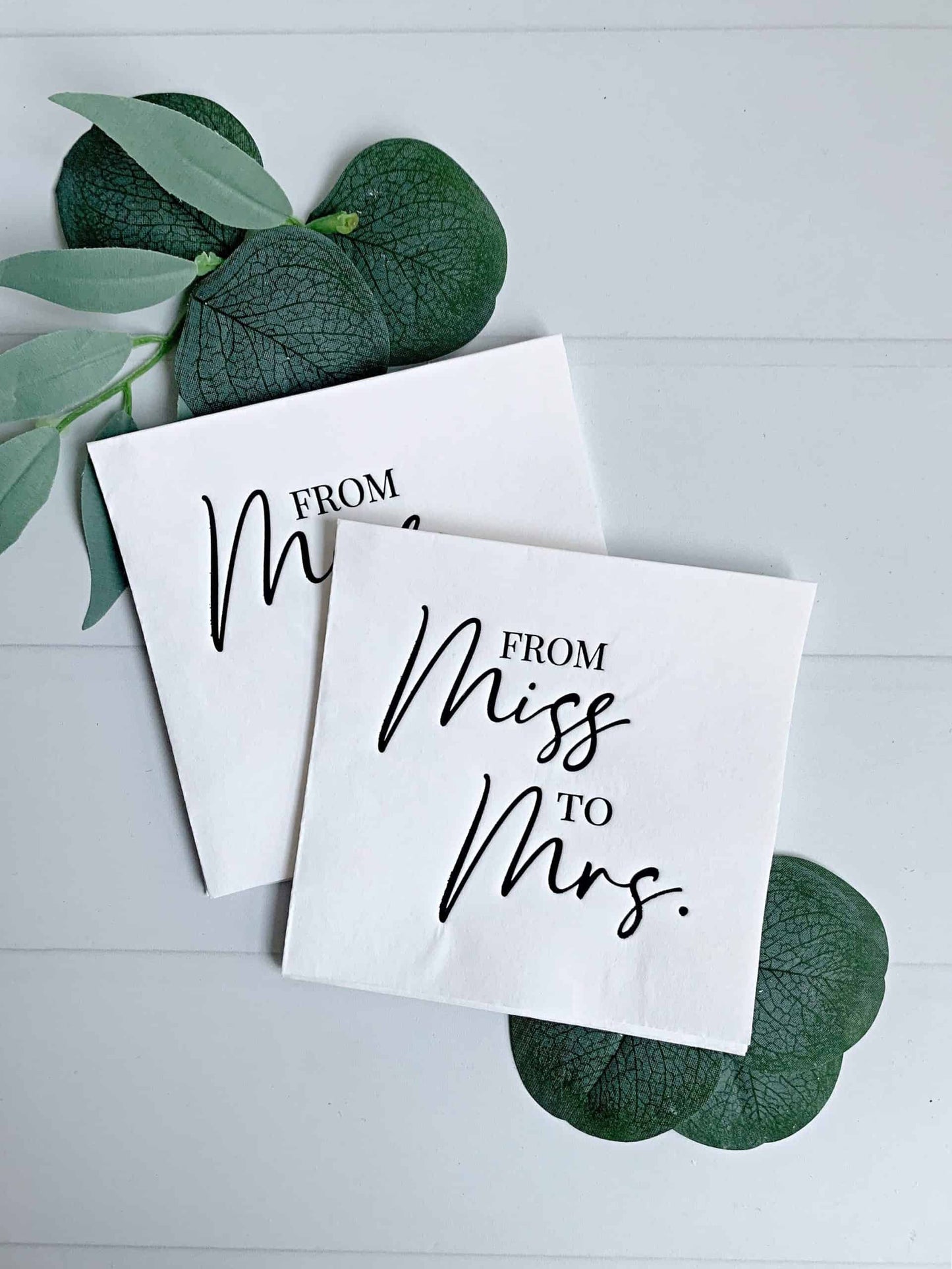 From Miss to Mrs Cocktail Napkins - Black & White