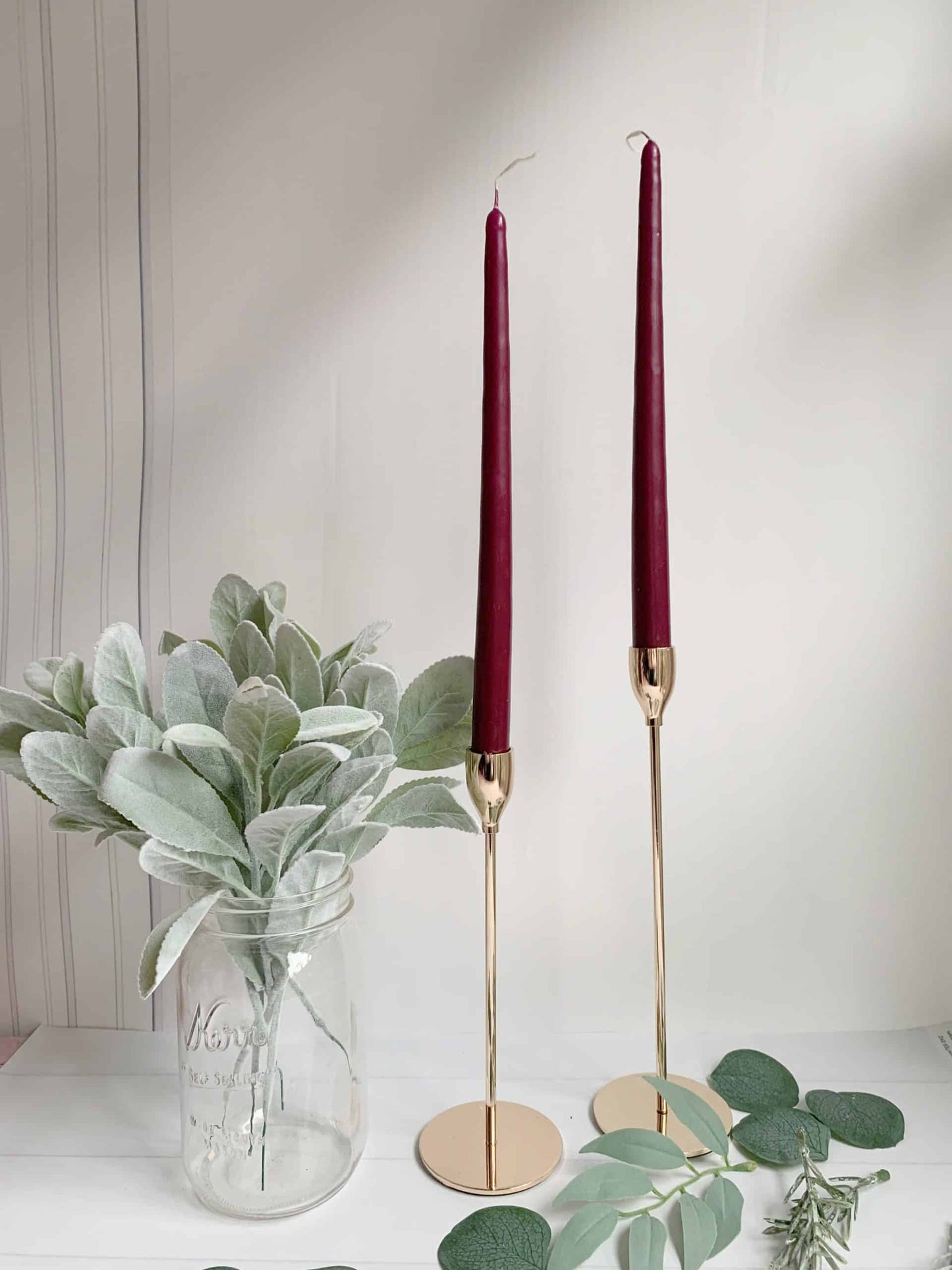 Plum Taper Candle - 12 Inch