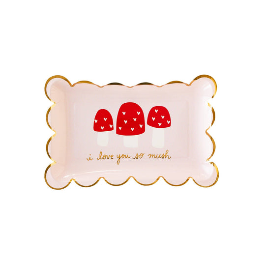 Love you So Much Mushroom Paper Plate | EnFete Party