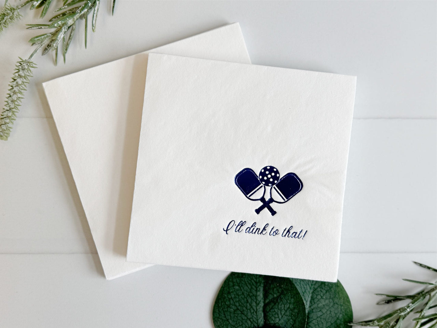 I'll Dink to That Pickleball Cocktail Napkins Navy & White - Set of 16 | EnFete Party