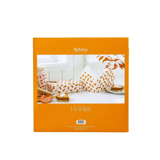 Fall To-Go Takeout Boxes Pumpkin Pie Design