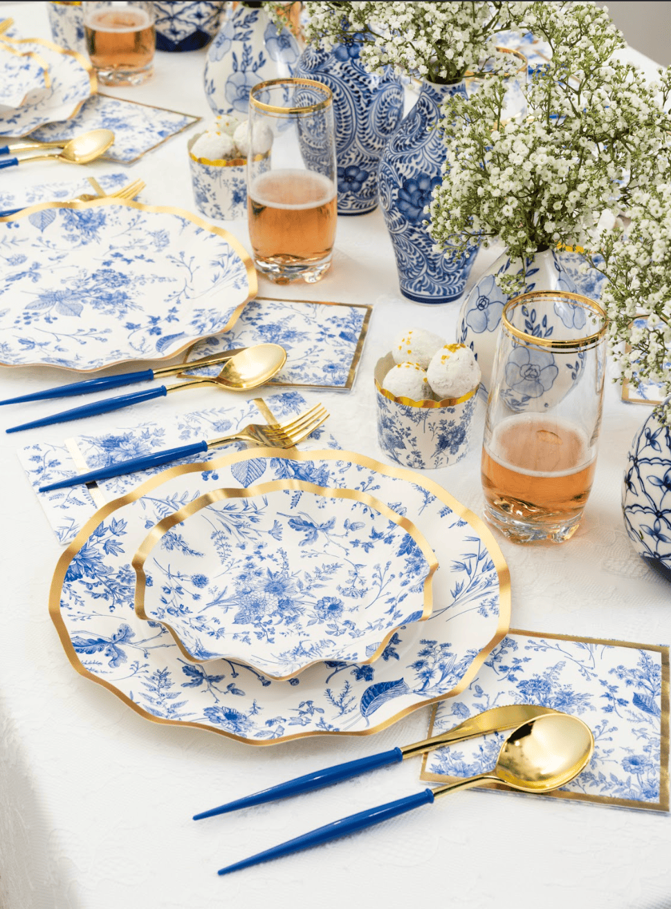 Blue Toile Dinner Napkins | EnFete Party