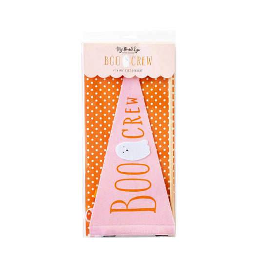 Pink Boo Crew Felt Pennant | EnFete Party