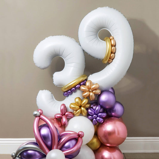 White Mylar Number Balloons (32 Inches): 8