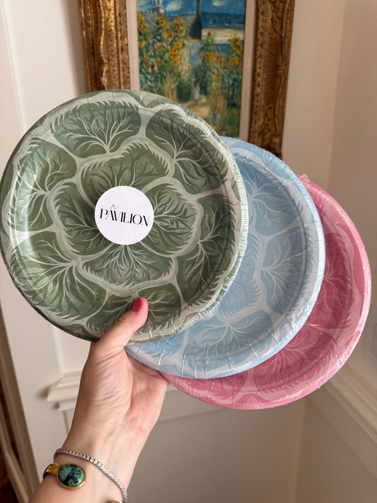 Bunny Green Melissa's Garden Cabbage Salad and Dessert Plates - 8 pack | EnFete Party