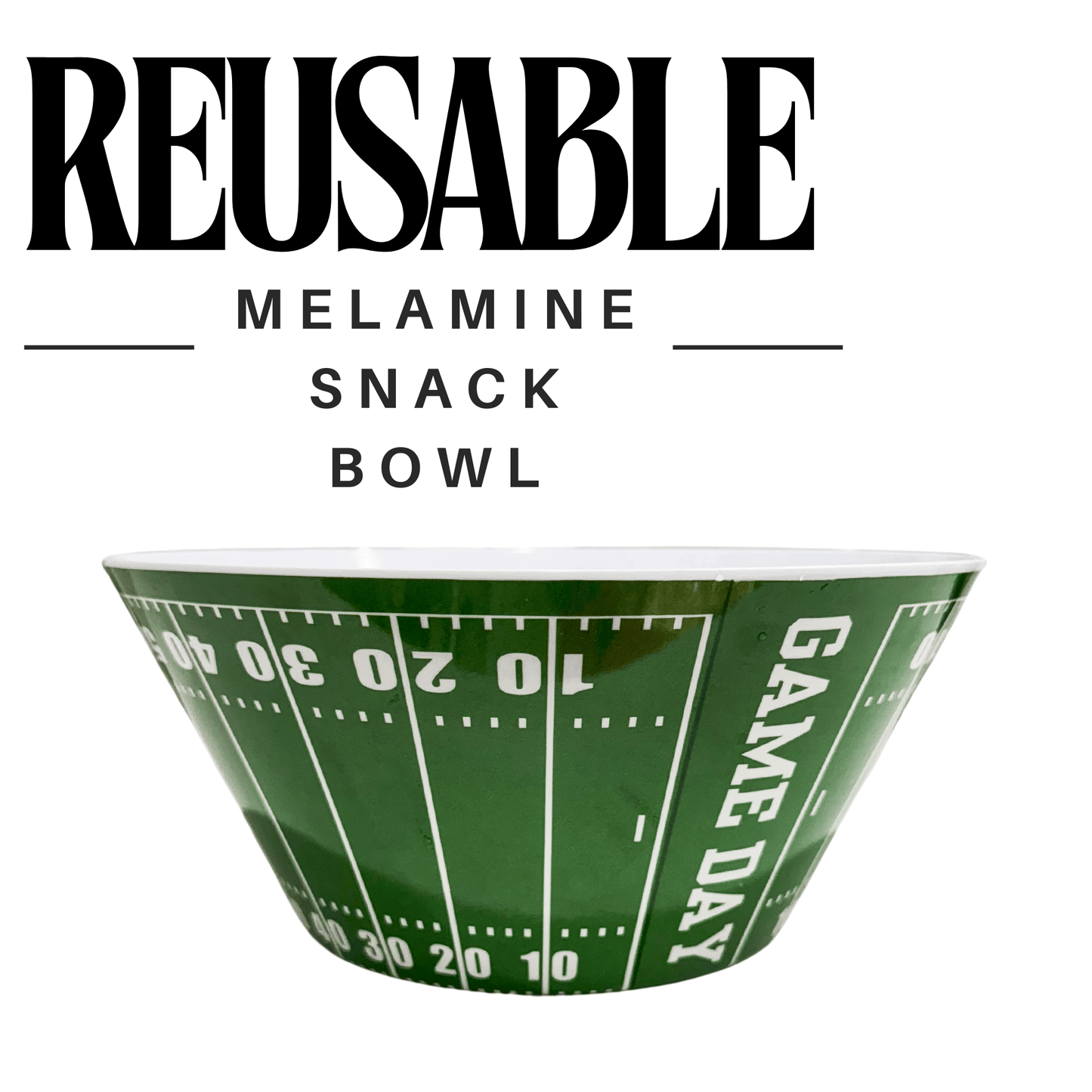 Football Game Day Snack Bowl — Reusable Melamine Chip & Serving Bowl for Tailgates | EnFete Party