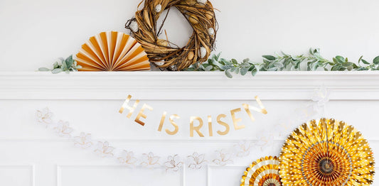 He is Risen Banner - Easter Decor | EnFete Party