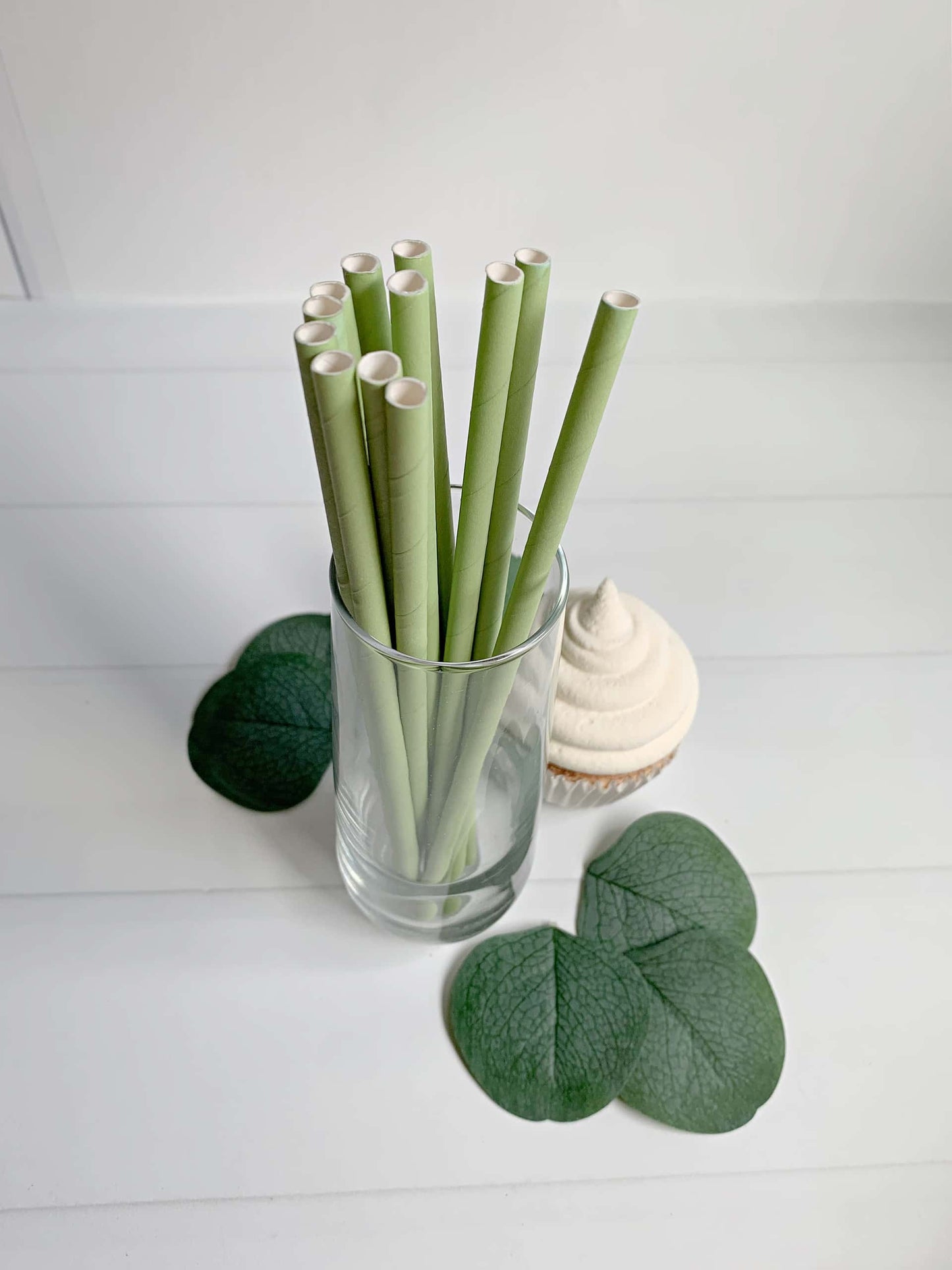 Sage Green Straws - Set of 12