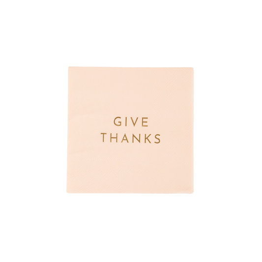 Give Thanks Peach Cocktail Napkins | EnFete Party