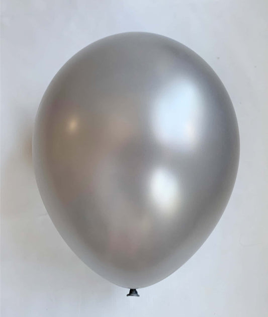Elevate your party décor with EnFete's Pack of 5 Silver Pearl Latex Balloons, each measuring 11 inches in diameter. These versatile balloons are perfect for adding a touch of elegance and sophistication