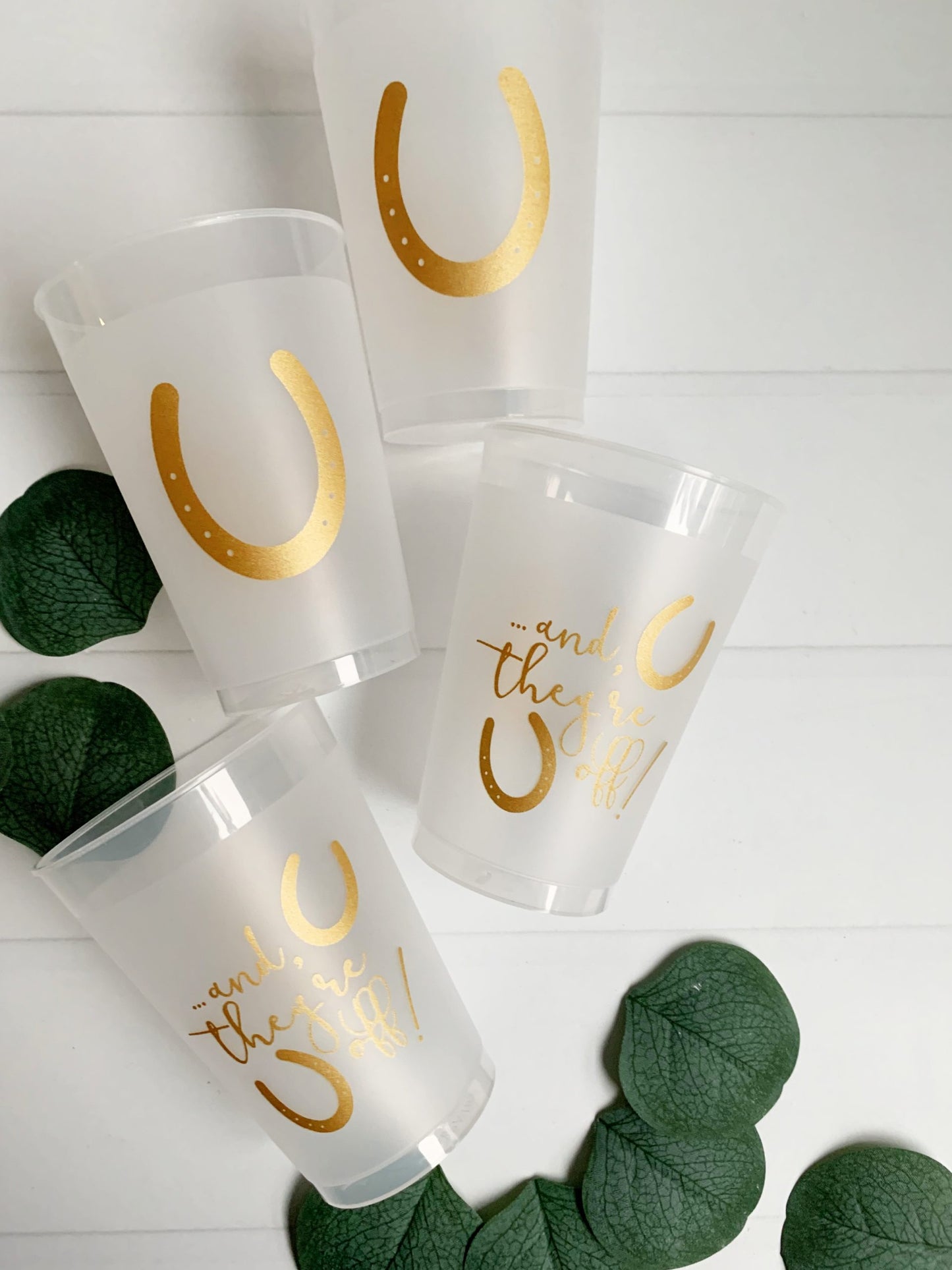 Slightly Imperfect And They're Off Gold 12 oz Frosted Cup