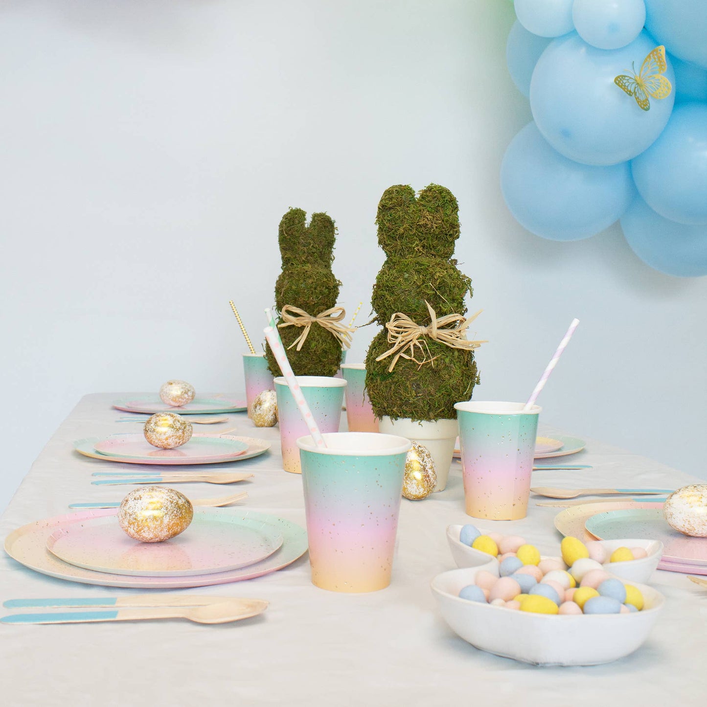 Pastel Rainbow Ombre Paper Cups (Set of 8)