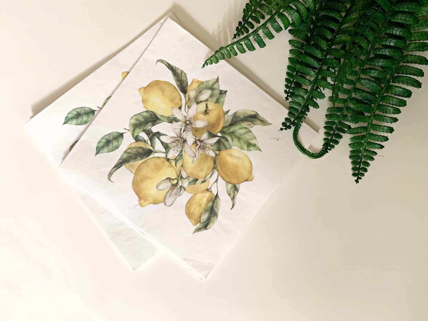 Lemon Floral Luncheon Napkin