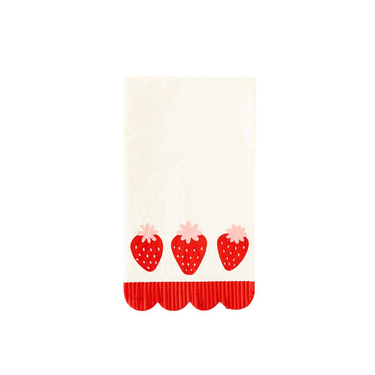 Berry Fringe Scallop Guest Towel