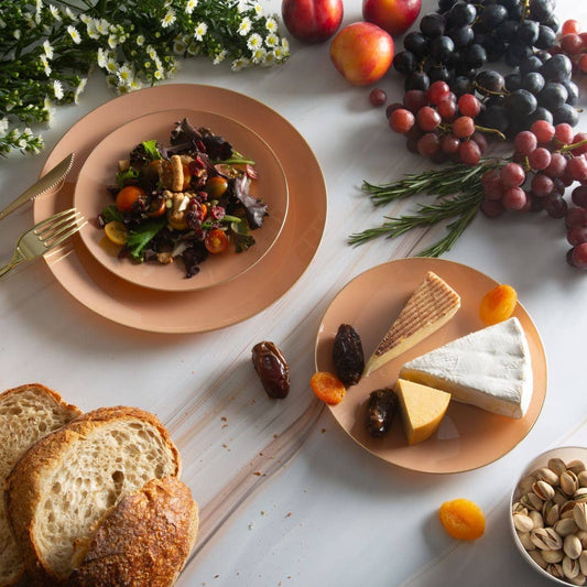 Clay with Gold Edge Dessert Plates 7.25" | EnFete Party