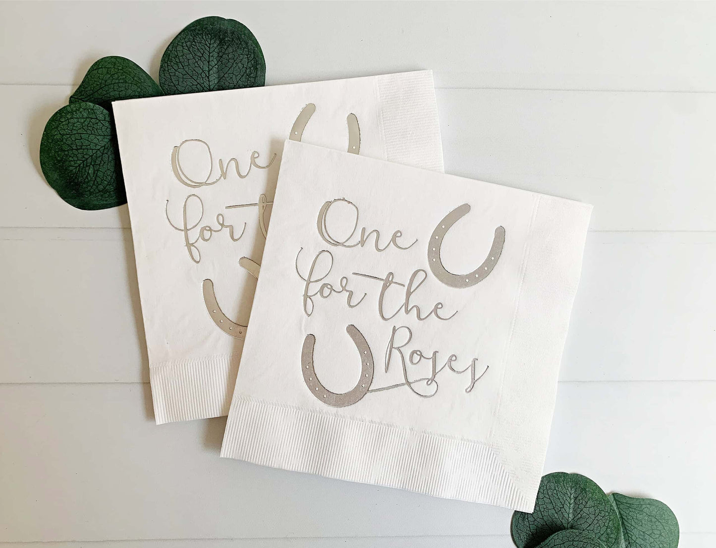 One for the Roses 1st Birthday Luncheon Napkins - Silver
