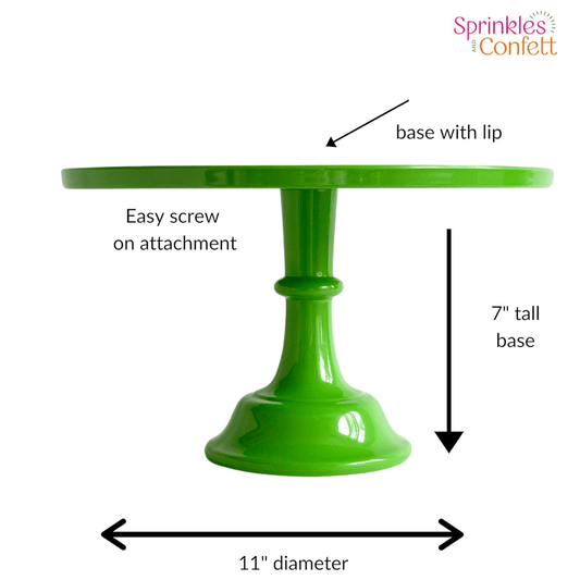 Bright Kelly Green Melamine Pedestal Cake Stand | Cupcake & Dessert Display | EnFete Party