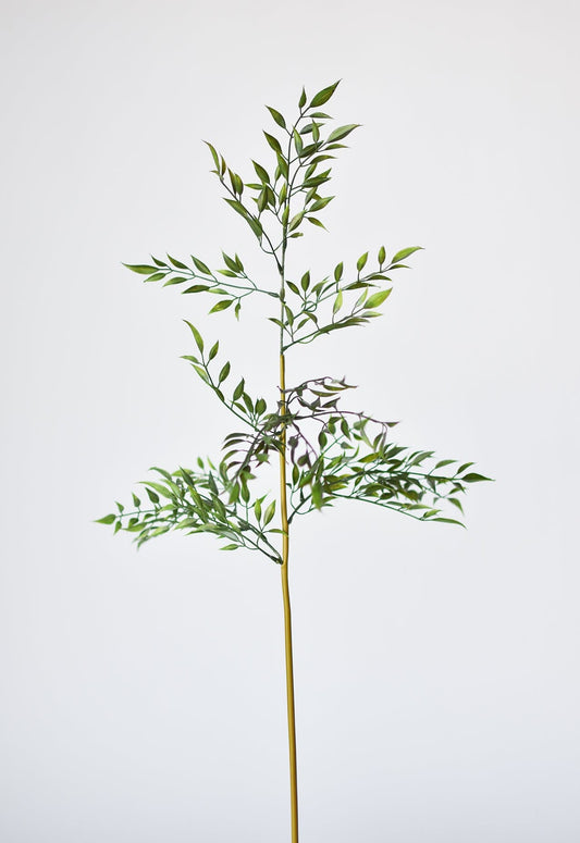 27" Faux Mini Bamboo Leaf Stem