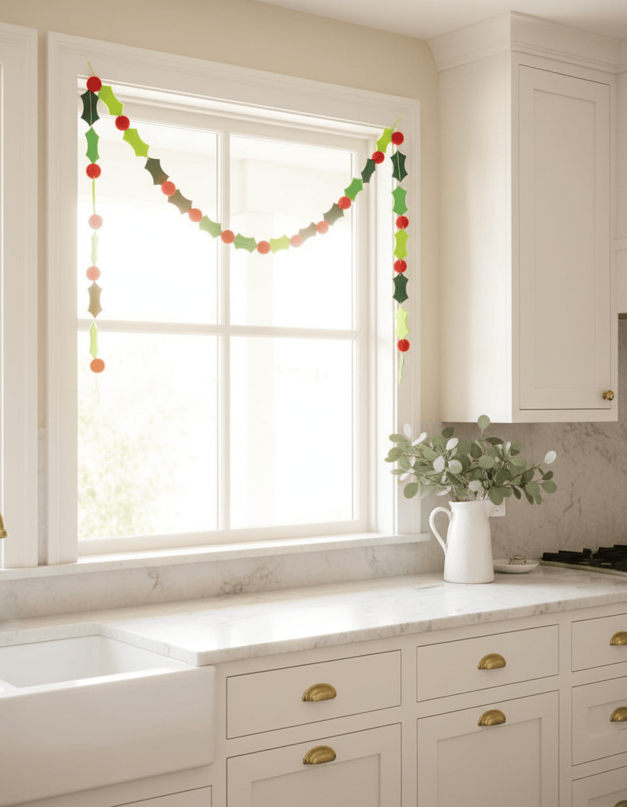 Holly Felt Christmas Banner | EnFete Party