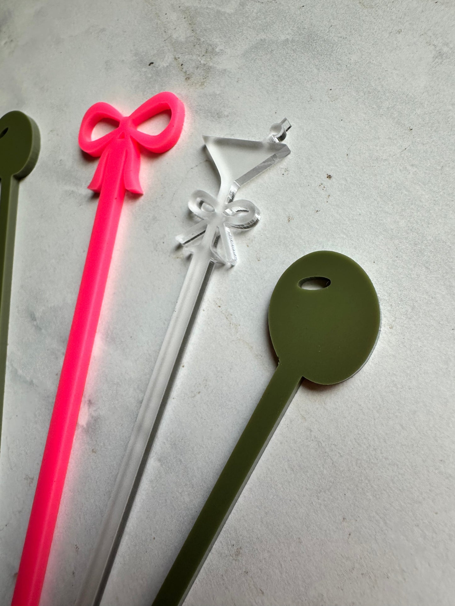 Martinis and Bows Stir Stick Set
