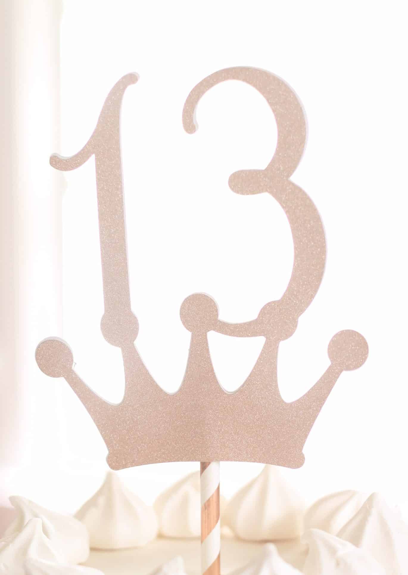 13th Birthday Crown Cake Topper