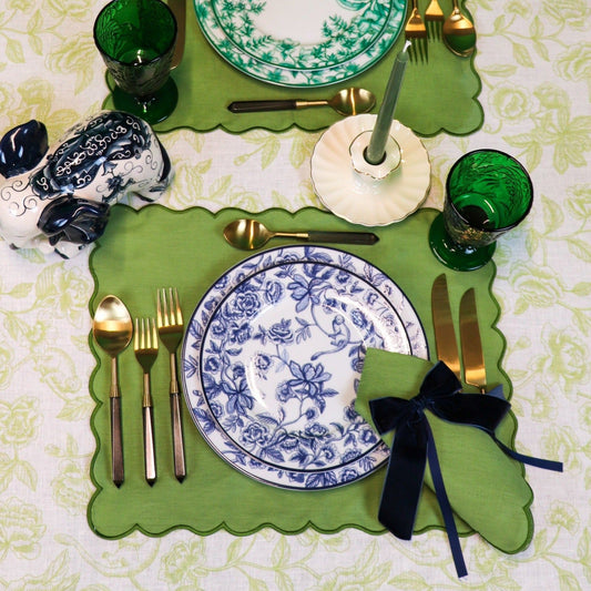 Pine Green Taper Candles 12 Inch Extra Tall - Unscented Dinner Candles Set of 24