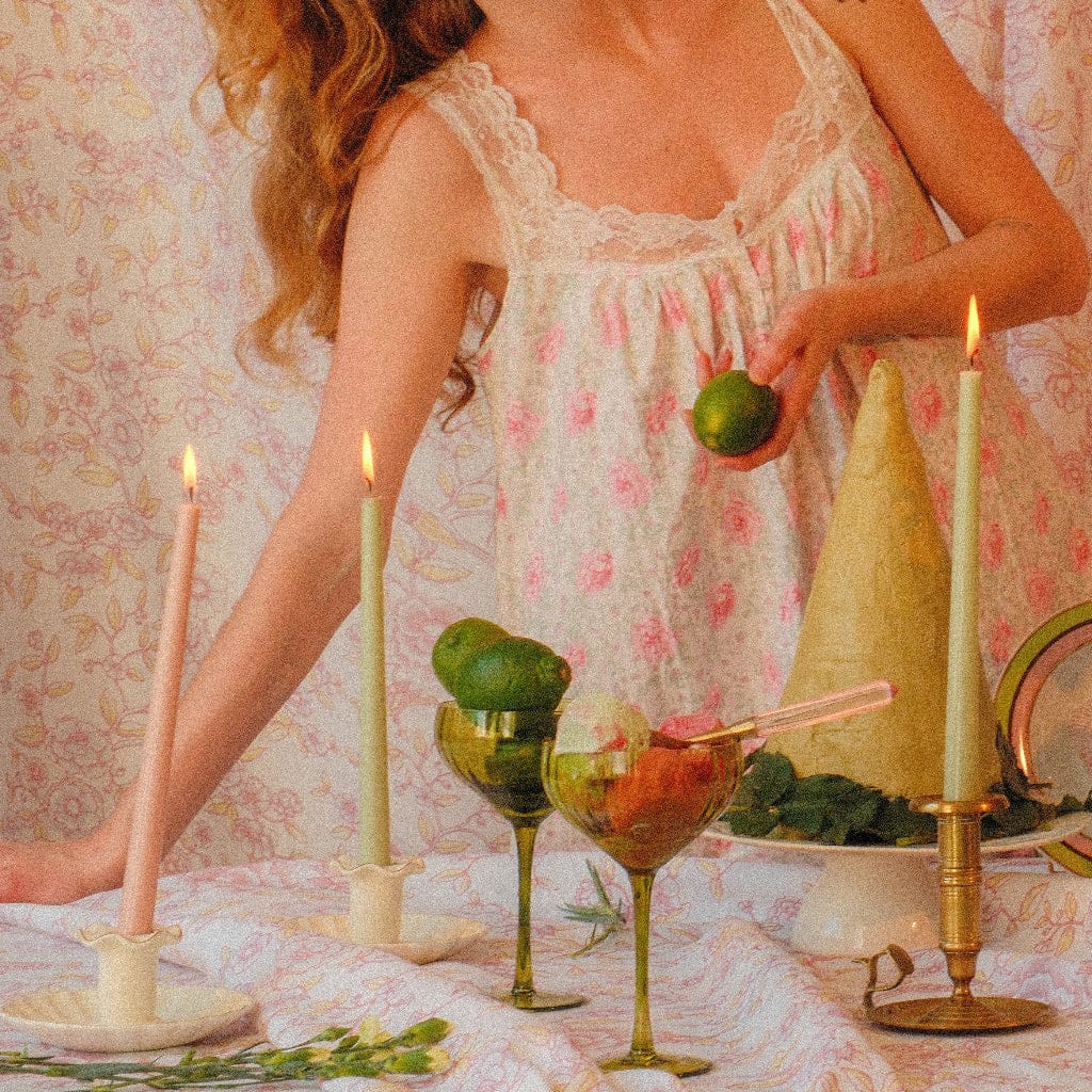 Extra Tall Pistachio Cream Taper Candles - 24 Pack (6 Sets of 4) | EnFete Party