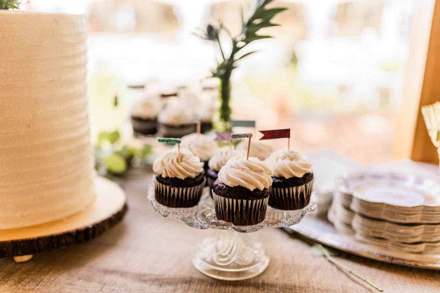 Wedding Cupcake Flag Toppers
