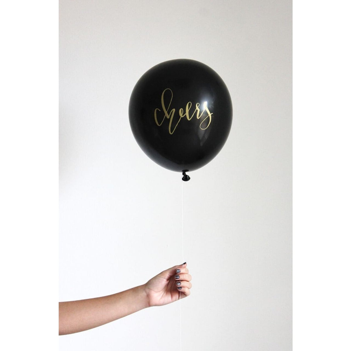 Cheers Balloons Black with Gold - NYE 2026 Party Balloons Set of 3 | EnFete Party